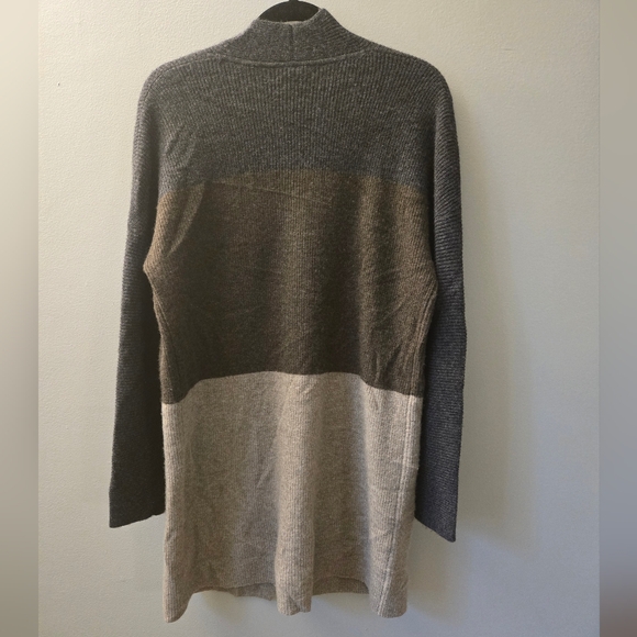 Kinross 100% Cashmere Womens Colorblock Open Front Cardigan - Picture 2 of 4